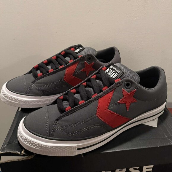 Converse Star Player 76 Puff Casual Shoes Grey-Red-White (A14720C) Damage Box - Picture 6 of 8